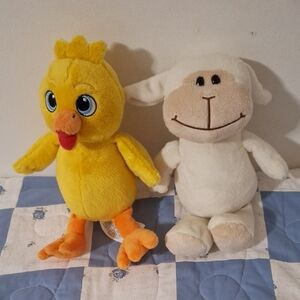 KINDER duck and sheep  plush animals
